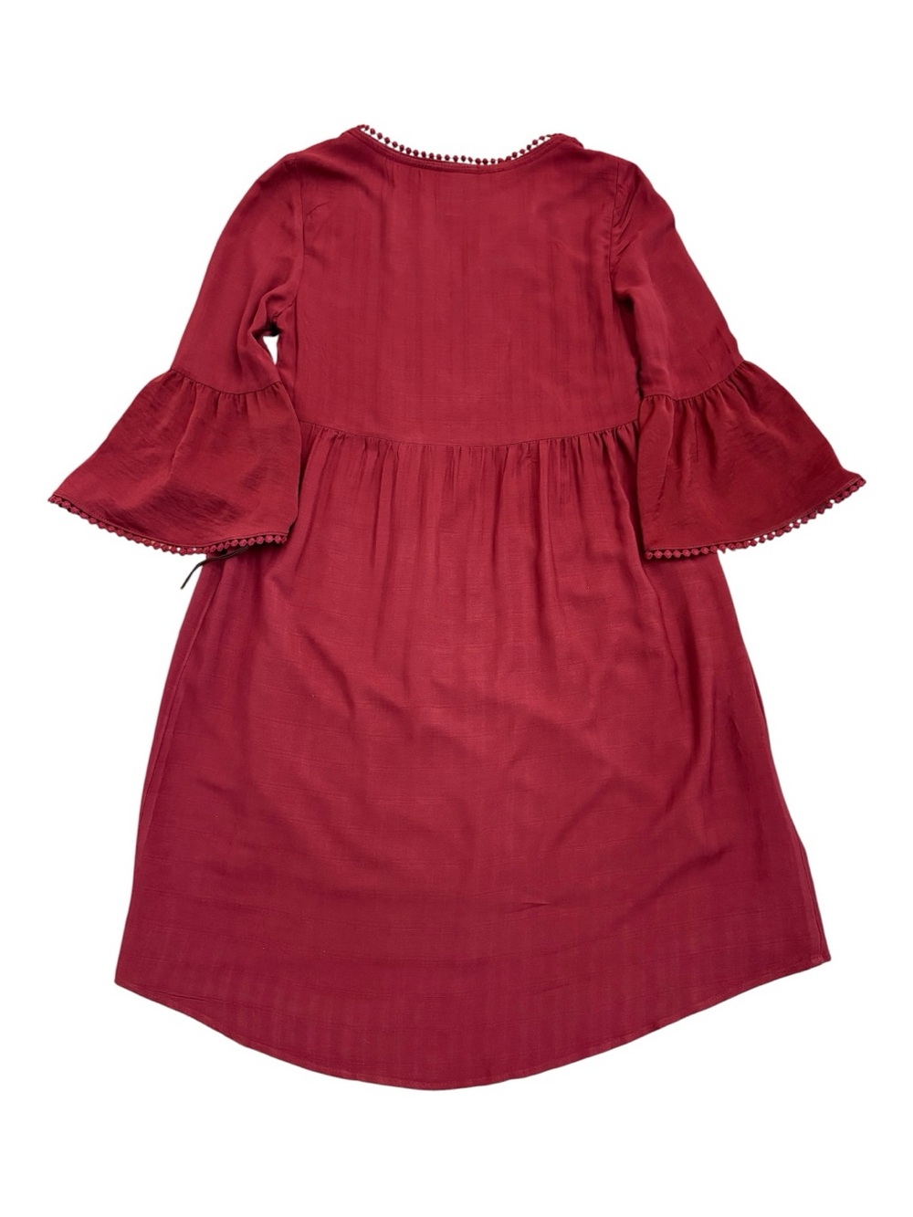 Knox Rose Burgundy Boho Lace Bell Sleeve High Low Dress S - Picture 10 of 10